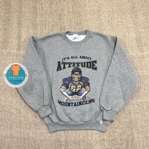 West Virginia Mountaineers Gray 2000s Russell Shirt Sweatshirt Retro